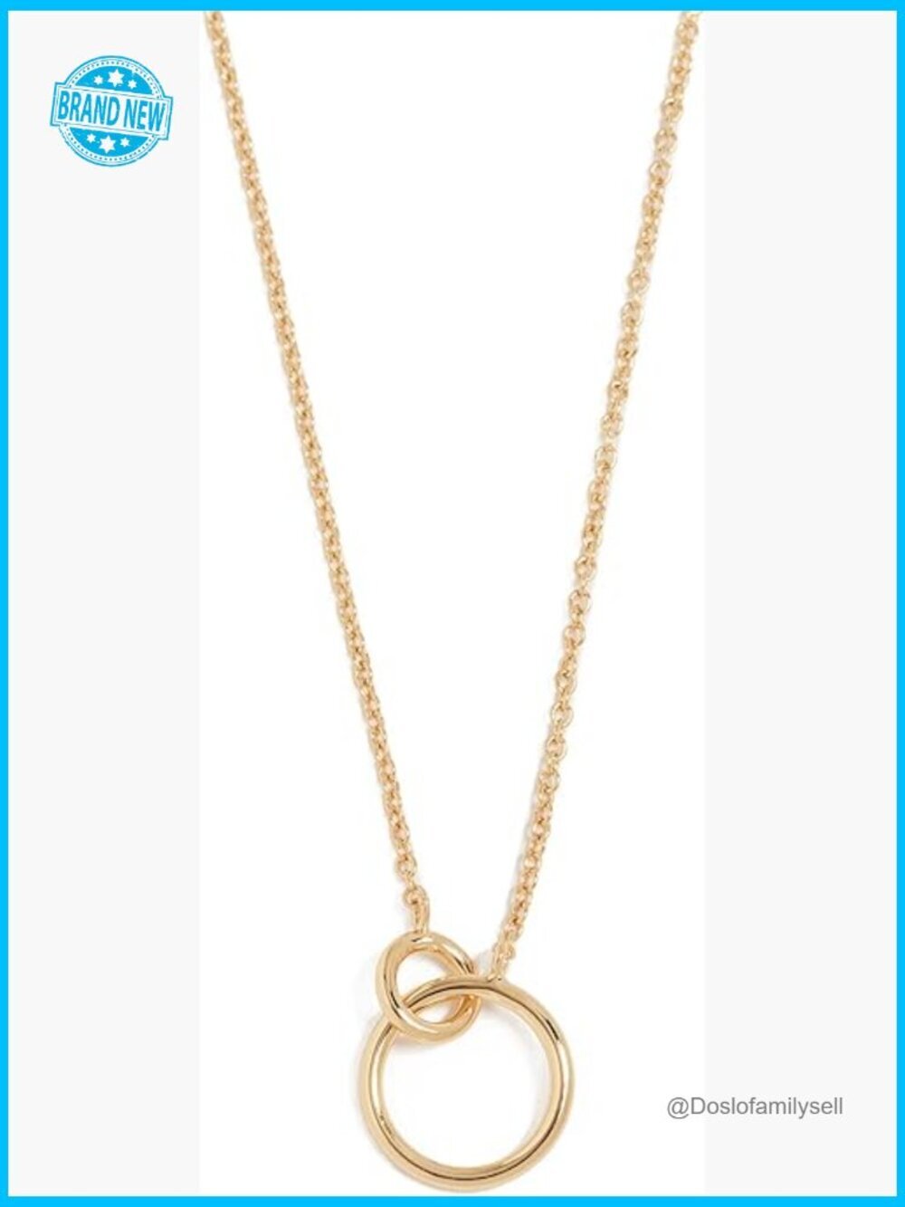 Interlocking Ring Charm Necklace Elegant Minimal Chic Gold Plated Pendant